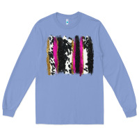 Colony Blue cow , yellow and pink glitter brushstrokes Long Sleeve Tee - AdoDesignShop