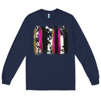 Navy cow , yellow and pink glitter brushstrokes Long Sleeve Tee - AdoDesignShop
