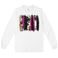 White cow , yellow and pink glitter brushstrokes Long Sleeve Tee - AdoDesignShop