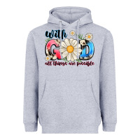 Heather Grey With God All Things Are Possible Heavyweight Hoodie - MaliasSmallBusiness