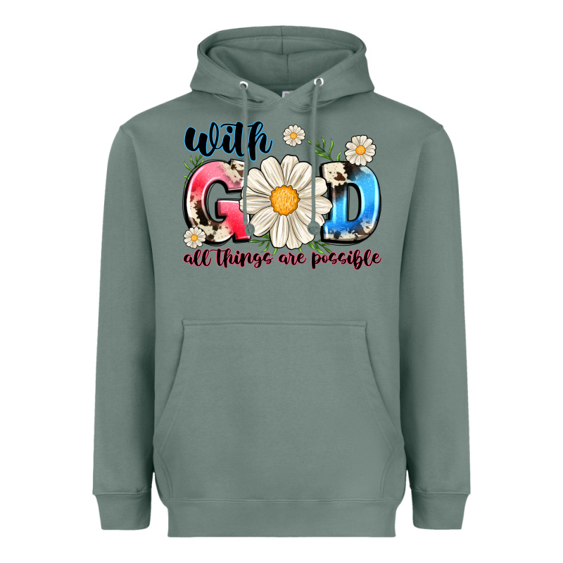 With God All Things Are Possible Heavyweight Hoodie by MaliasSmallBusiness | Teevron