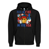 Black feelin free in the usa Zipper Hoodie - MaliasSmallBusiness
