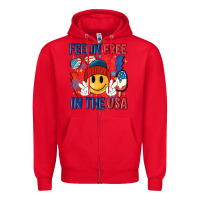 Red feelin free in the usa Zipper Hoodie - MaliasSmallBusiness