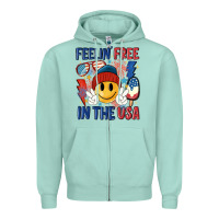 Seafoam feelin free in the usa Zipper Hoodie - MaliasSmallBusiness