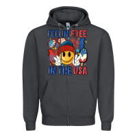 Smoke feelin free in the usa Zipper Hoodie - MaliasSmallBusiness