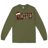 Army Green love christmas boots Long Sleeve Tee - AdoDesignShop