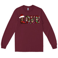 Burgundy love christmas boots Long Sleeve Tee - AdoDesignShop