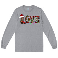 Heather Grey love christmas boots Long Sleeve Tee - AdoDesignShop
