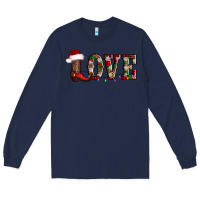Navy love christmas boots Long Sleeve Tee - AdoDesignShop