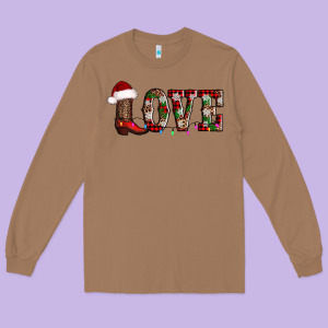 Love Christmas Boots Long Sleeve Tee Designed By Adodesignshop