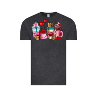 Vintage Black valentines day roses coffee cups Vintage Tee - AdoDesignShop