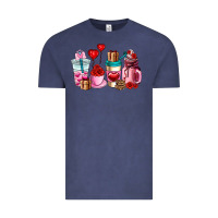 Vintage Denim valentines day roses coffee cups Vintage Tee - AdoDesignShop