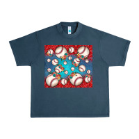 Midnight Navy baseball paisley and jean pattern Urban Heavy Tee - JahusDesignShop