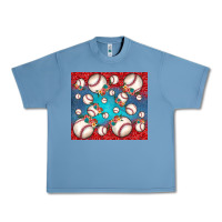 Pebble Blue baseball paisley and jean pattern Urban Heavy Tee - JahusDesignShop