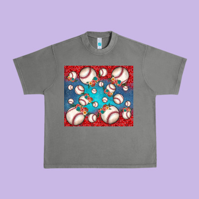 Baseball Paisley And Jean Pattern Urban Heavy Tee Designed By Jahusdesignshop