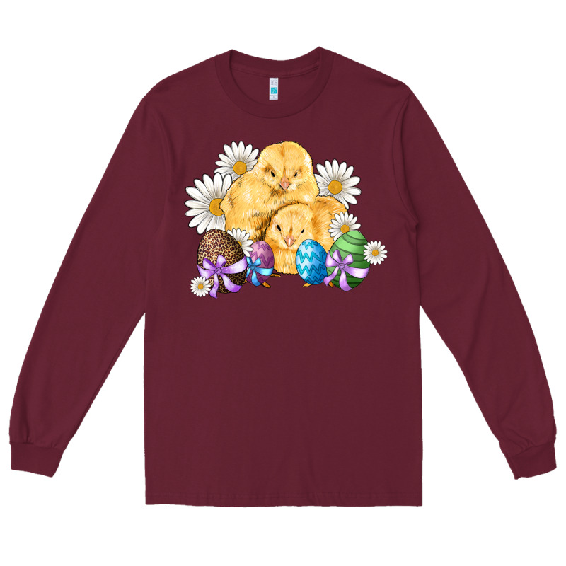 Chicks Eggs Daisy Easter Long Sleeve Tee by Artiststas | Teevron