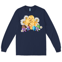 Navy chicks eggs daisy easter Long Sleeve Tee - Artiststas
