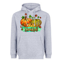 Heather Grey thankful pumpkins with glitter Heavyweight Hoodie - MaliasSmallBusiness