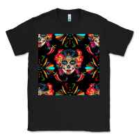 Black sugar skull seamless pattern Classic Tee - BundleAndBundleShop
