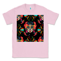 Bubblegum Pink sugar skull seamless pattern Classic Tee - BundleAndBundleShop