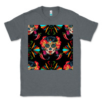 Charcoal Heather sugar skull seamless pattern Classic Tee - BundleAndBundleShop