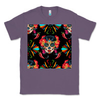 Lavender sugar skull seamless pattern Classic Tee - BundleAndBundleShop