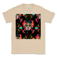 Mushroom sugar skull seamless pattern Classic Tee - BundleAndBundleShop