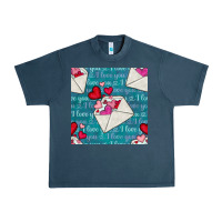 Valentines Day Envelope With Hearts Urban Heavy Tee | Teevron