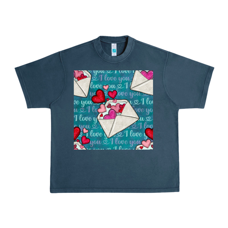 Valentines Day Envelope With Hearts Urban Heavy Tee by BundleAndBundleShop | Teevron