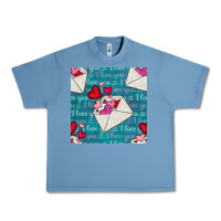 Pebble Blue valentines day envelope with hearts Urban Heavy Tee - BundleAndBundleShop