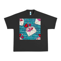 Pigment Black valentines day envelope with hearts Urban Heavy Tee - BundleAndBundleShop