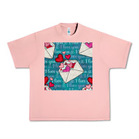 Salmon valentines day envelope with hearts Urban Heavy Tee - BundleAndBundleShop