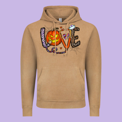 Love Halloween Vintage Hoodie Designed By Cowhidedigitalart
