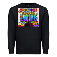 Black Everyone Deserves Love Pride LGBTQ+ Tumbler Premium Sweatshirt - BundleAndBundleShop