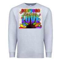 Heather Grey Everyone Deserves Love Pride LGBTQ+ Tumbler Premium Sweatshirt - BundleAndBundleShop