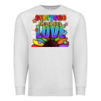 Oatmeal Heather Everyone Deserves Love Pride LGBTQ+ Tumbler Premium Sweatshirt - BundleAndBundleShop