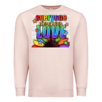 Pale Pink Everyone Deserves Love Pride LGBTQ+ Tumbler Premium Sweatshirt - BundleAndBundleShop