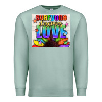 Seafoam Everyone Deserves Love Pride LGBTQ+ Tumbler Premium Sweatshirt - BundleAndBundleShop