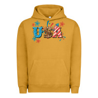 Pigment Peanut Butter USA 4th of july Urban Hoodie - HowdyJamesFarm