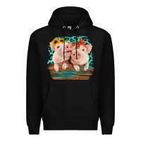 Black Cute Couple Pigs Premium Hoodie - Bettercallsaul