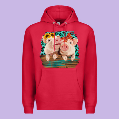 Cute Couple Pigs Premium Hoodie Designed By Bettercallsaul