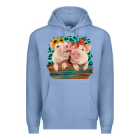 Colony Blue Cute Couple Pigs Premium Hoodie - Bettercallsaul