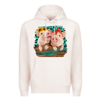 Pale Pink Cute Couple Pigs Premium Hoodie - Bettercallsaul