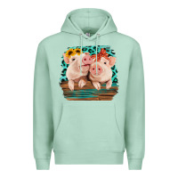 Seafoam Cute Couple Pigs Premium Hoodie - Bettercallsaul