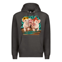 Smoke Cute Couple Pigs Premium Hoodie - Bettercallsaul