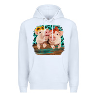 White Cute Couple Pigs Premium Hoodie - Bettercallsaul