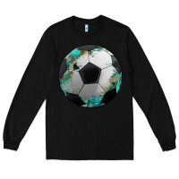Black western sport soccer camouflage turquoise pattern Long Sleeve Tee - Artiststas