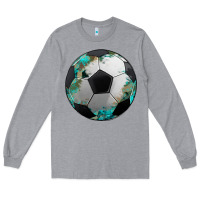 Heather Grey western sport soccer camouflage turquoise pattern Long Sleeve Tee - Artiststas