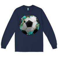 Navy western sport soccer camouflage turquoise pattern Long Sleeve Tee - Artiststas