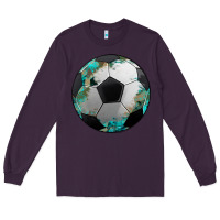 Plum western sport soccer camouflage turquoise pattern Long Sleeve Tee - Artiststas